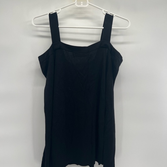 Anthropologie Black Ribbed Open Cold Shoulder Long Sleeve Knit Sweater M buttons - Picture 4 of 10